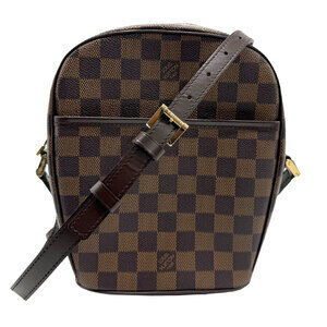 Louis Vuitton Damier Ebene Brown Ipanema Shoulder Bag Ebene Brown Leather